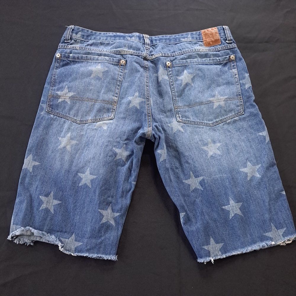 Parish Nation Star Print Denim Shorts Vtg - Picture 4 of 9